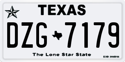 TX license plate DZG7179