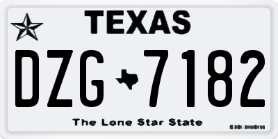 TX license plate DZG7182