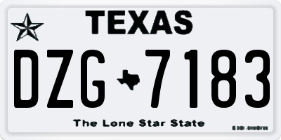 TX license plate DZG7183