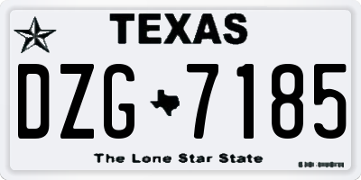 TX license plate DZG7185