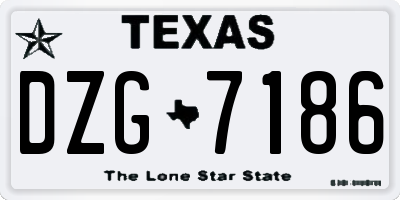 TX license plate DZG7186