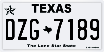 TX license plate DZG7189