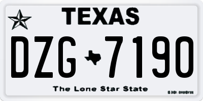 TX license plate DZG7190