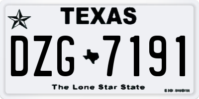 TX license plate DZG7191