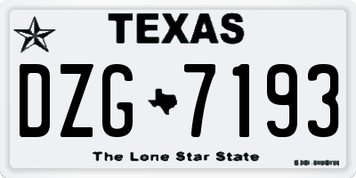 TX license plate DZG7193
