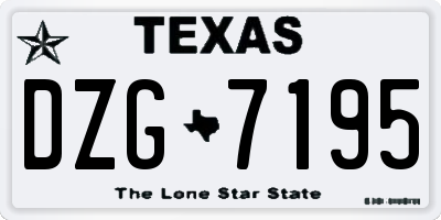 TX license plate DZG7195