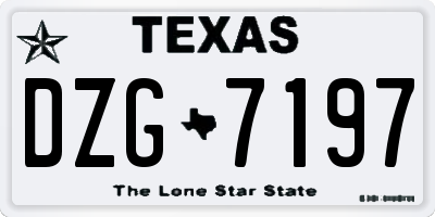 TX license plate DZG7197