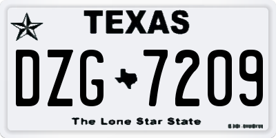 TX license plate DZG7209