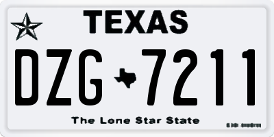 TX license plate DZG7211