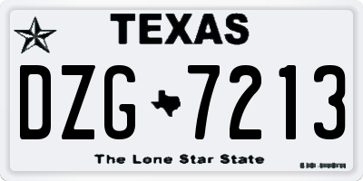 TX license plate DZG7213