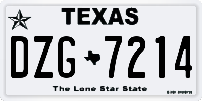 TX license plate DZG7214