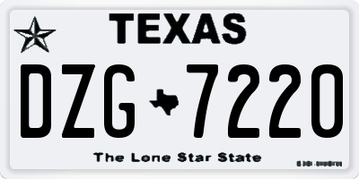 TX license plate DZG7220