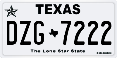 TX license plate DZG7222