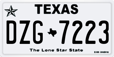 TX license plate DZG7223