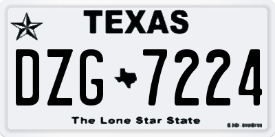 TX license plate DZG7224