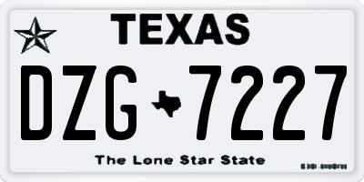TX license plate DZG7227