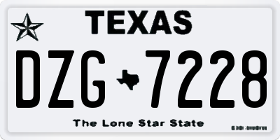 TX license plate DZG7228