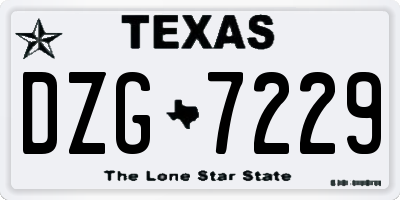 TX license plate DZG7229