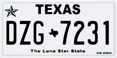 TX license plate DZG7231