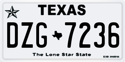 TX license plate DZG7236