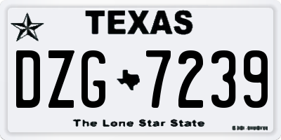 TX license plate DZG7239