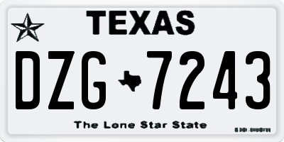 TX license plate DZG7243