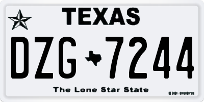 TX license plate DZG7244