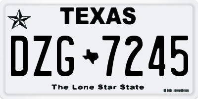 TX license plate DZG7245
