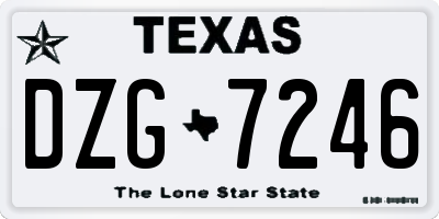 TX license plate DZG7246