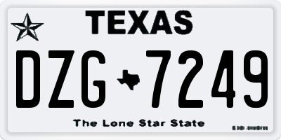 TX license plate DZG7249