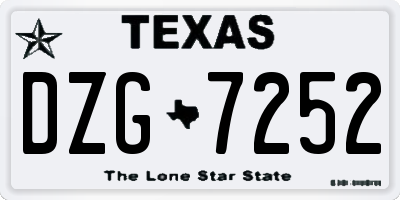 TX license plate DZG7252