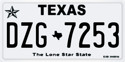 TX license plate DZG7253