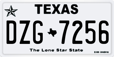 TX license plate DZG7256
