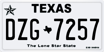 TX license plate DZG7257