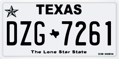 TX license plate DZG7261