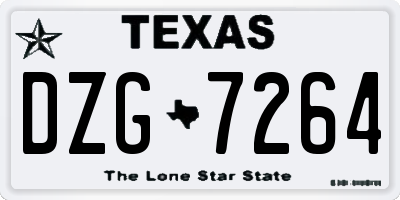 TX license plate DZG7264