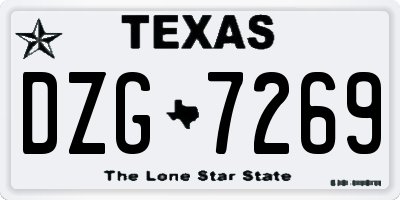TX license plate DZG7269