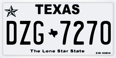 TX license plate DZG7270