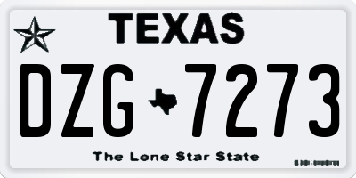 TX license plate DZG7273