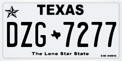 TX license plate DZG7277