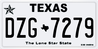 TX license plate DZG7279