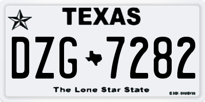 TX license plate DZG7282