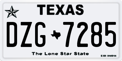 TX license plate DZG7285