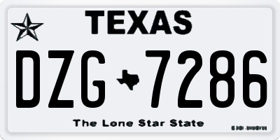 TX license plate DZG7286