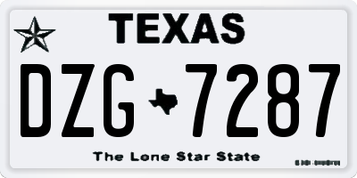 TX license plate DZG7287