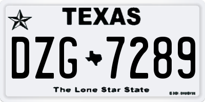 TX license plate DZG7289
