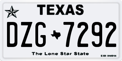 TX license plate DZG7292