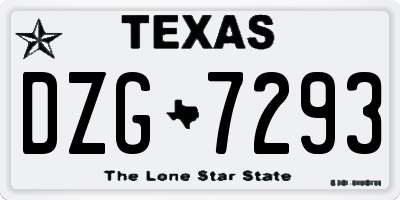TX license plate DZG7293