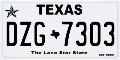 TX license plate DZG7303