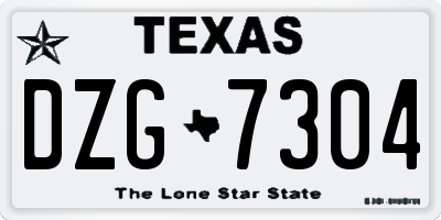 TX license plate DZG7304